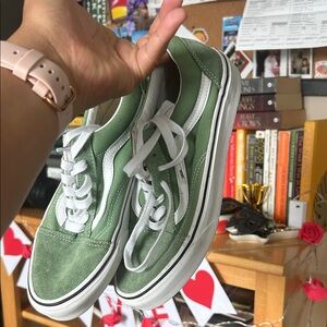 Vans Green and White Women's Sneakers